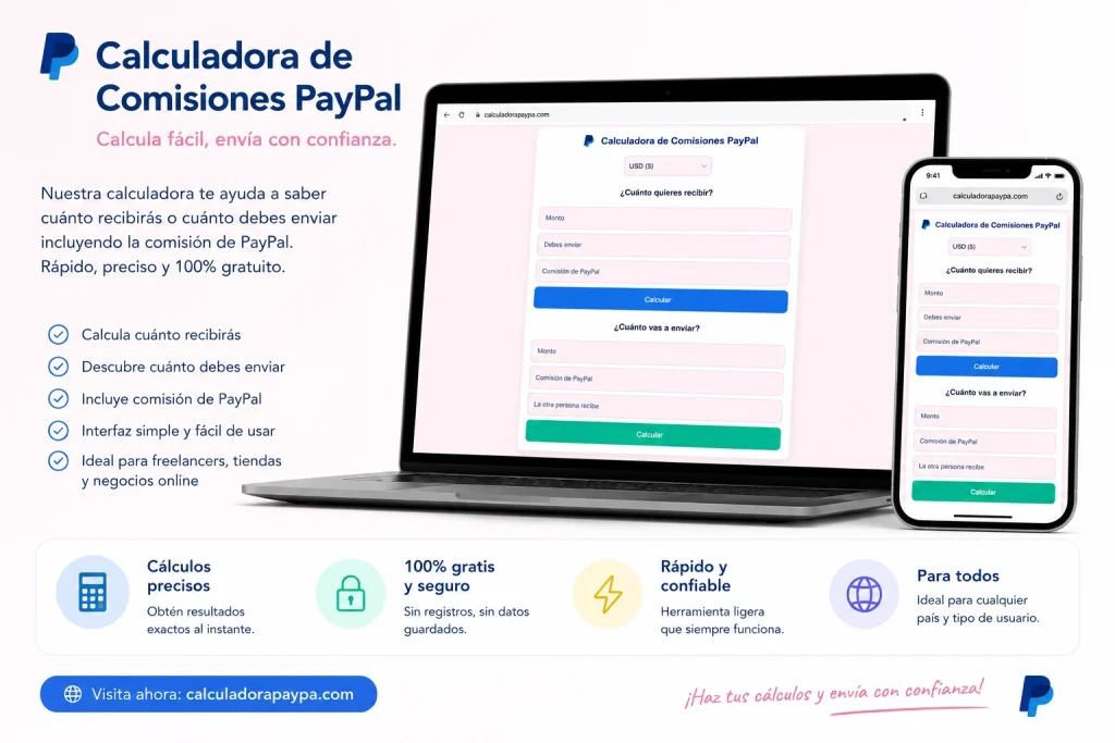 Calculadora de Comisiones PayPal Gratis Online 2026 1 calculadora de PayPal Thumbnail